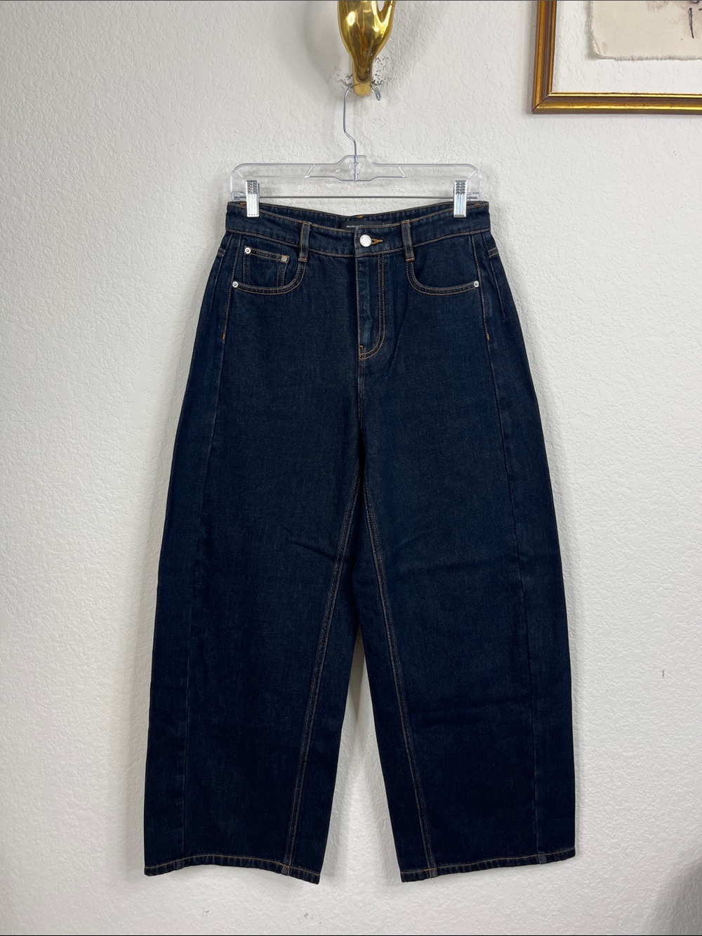 Meilleur Moment Jeans Barrel Jeans Dark Wash Rinse Blue